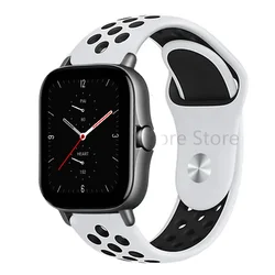Silicone Sport Watch Band Replacement - 20mm/22mm Bracelet for 22mm watch band (24 black and white)