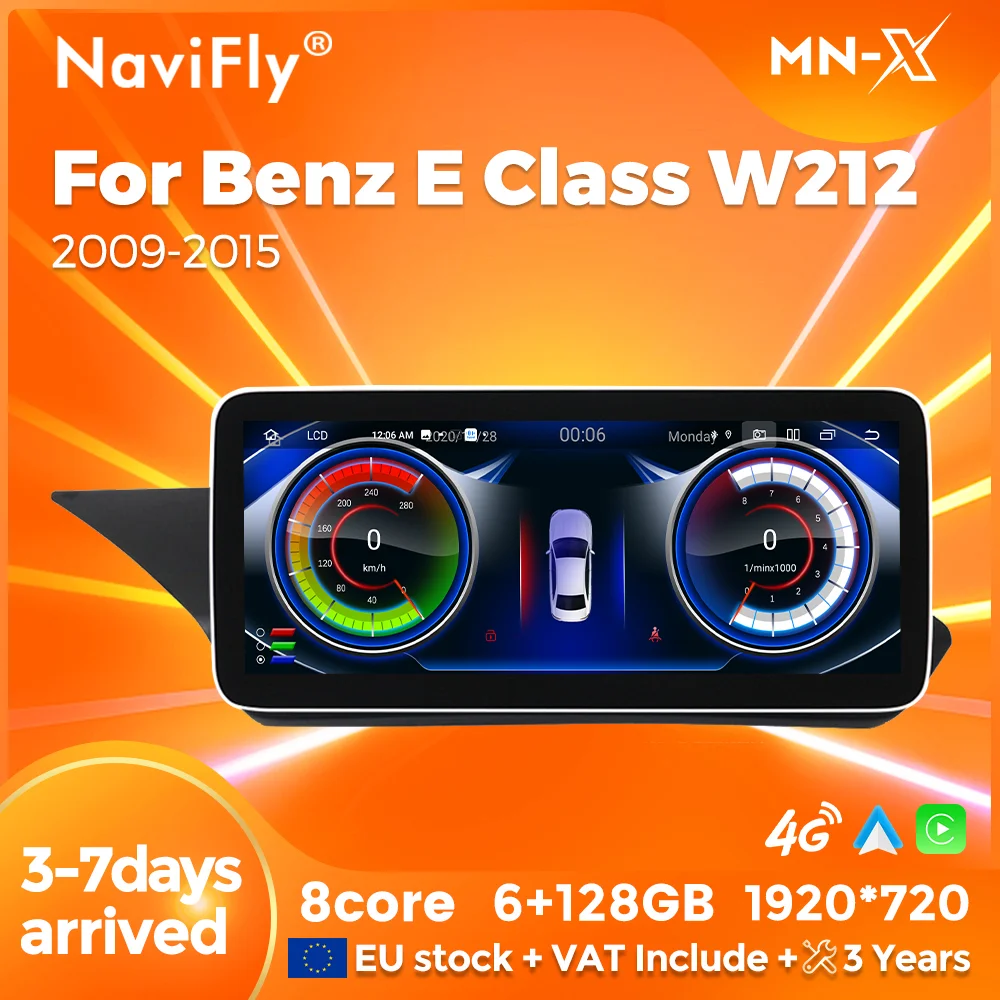 NaviFly Android 14 Car Stereo Radio For Mercedes Benz E Class W212 E200 E230 E260 S212 Multimedia Player Wireless Carplay DSP BT