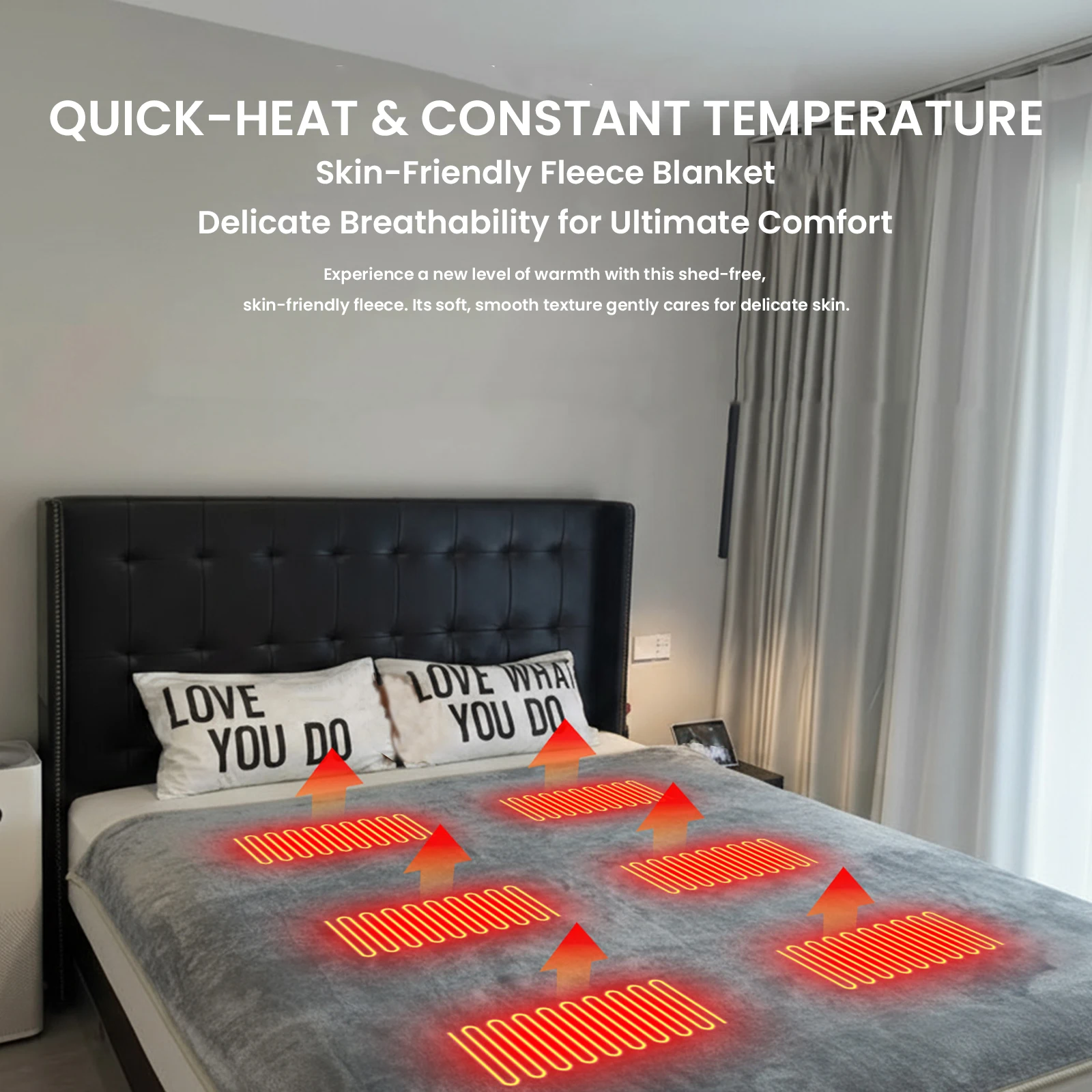 USB Electric Heating Pads 3 Adjustable Temperature Camping Heating Sleeping Pad with 6 Heating Zones for Outdoor Hiking Travel