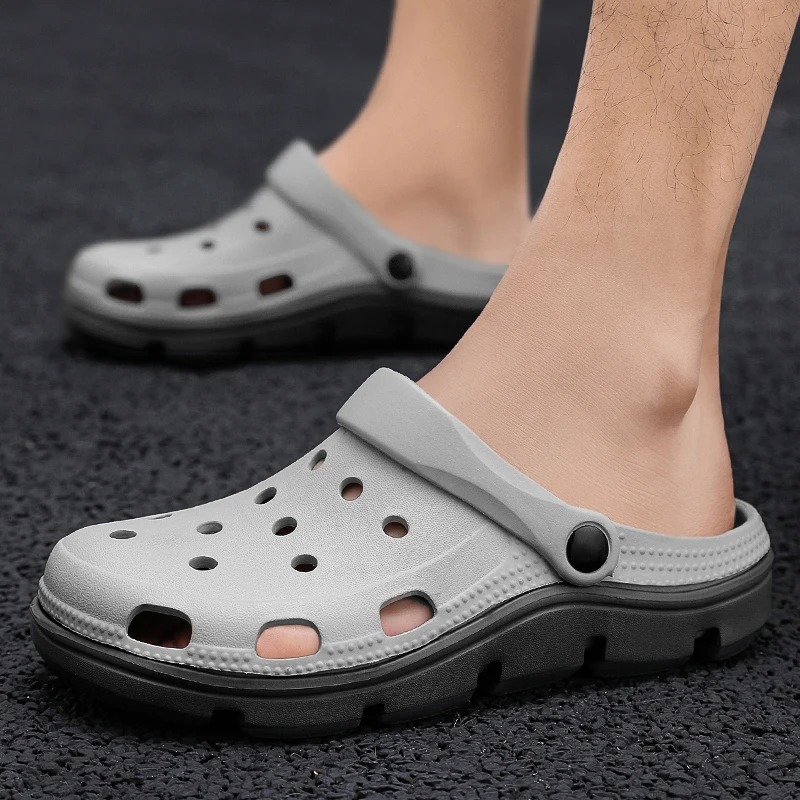 Men Summer Beach Sandals Causal Garden Crocus Clogs Soft Memory Foam Water Shoes 