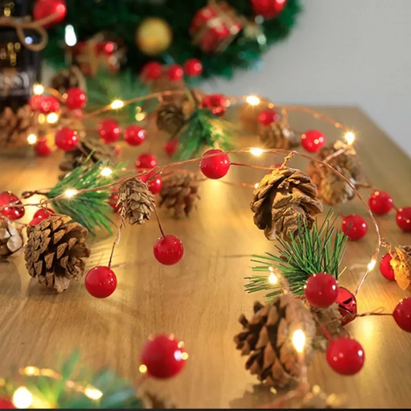 

2M 20Led Christmas String Light Outdoor Waterproof Christmas Pine Cone Light LED Copper Wire Fairy Garland Patio Xmas Decoration