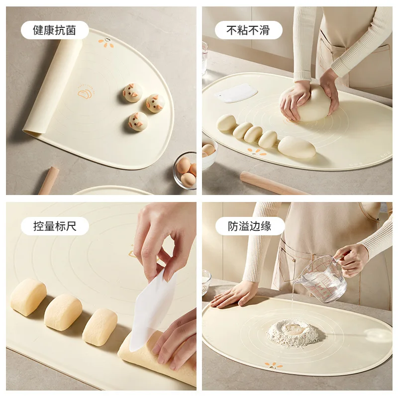 Oversize Thickened Food Grade Silicone Mat Roll Pastry and Bakery  Accessories Cake Baking Tools Kitchen Board Dough Rolling Mat