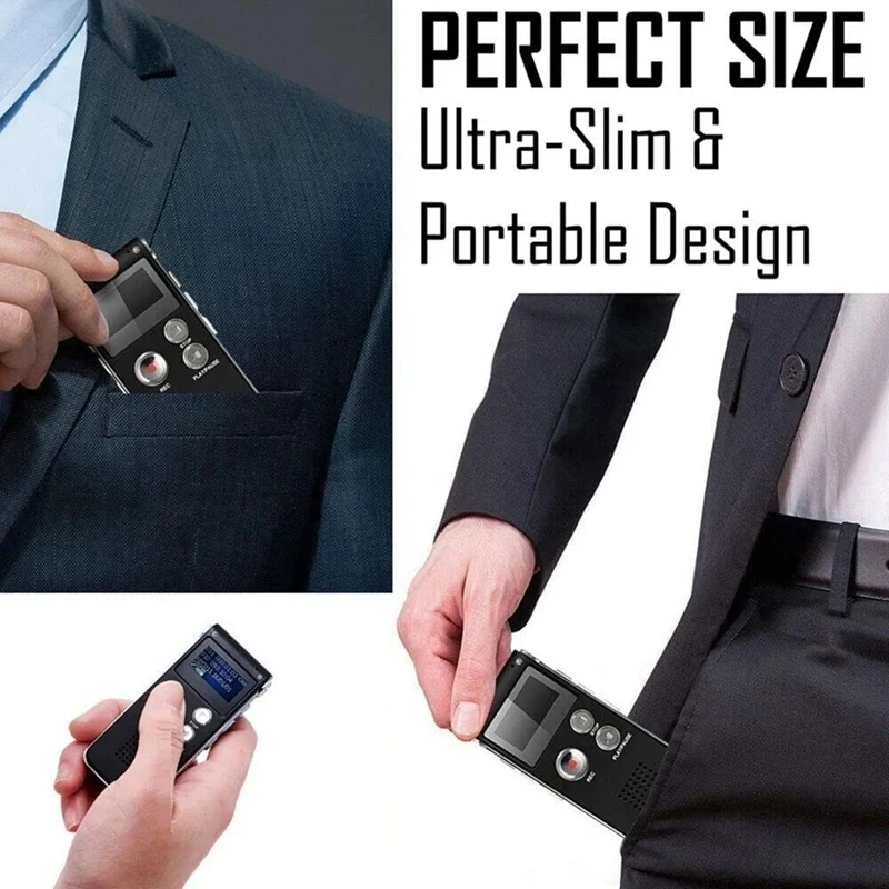 Digital Voice Recorder 8GB/16GB/32GB/64GB MP3 Player USB Flash Drive HD Noise Ca