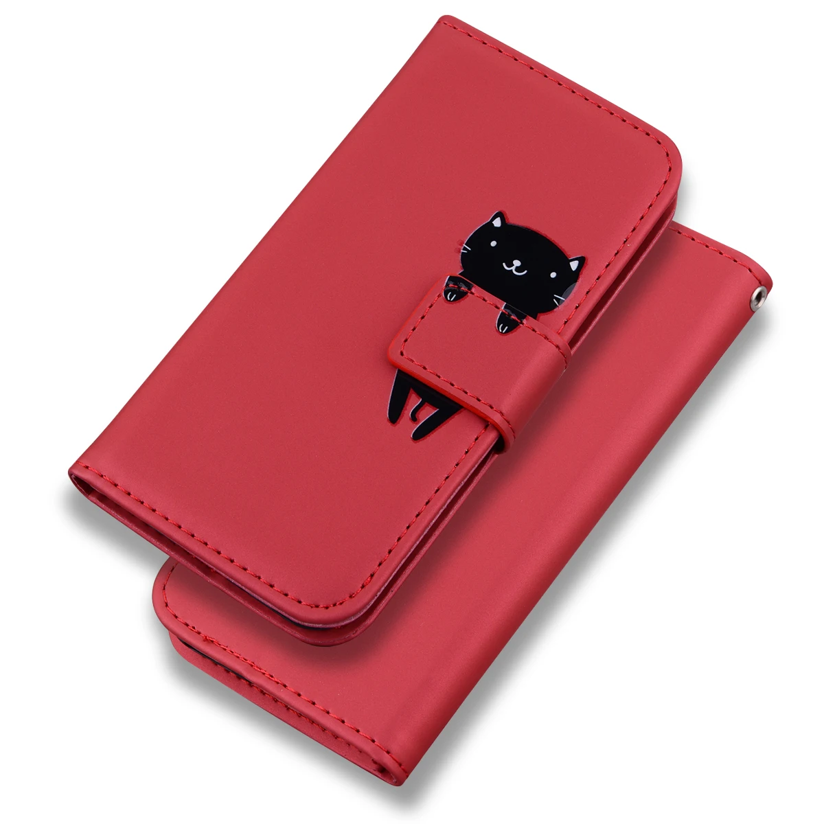 Magnetic Leather Wallet Case with Shockproof Cartoon Design and Flip Cover
