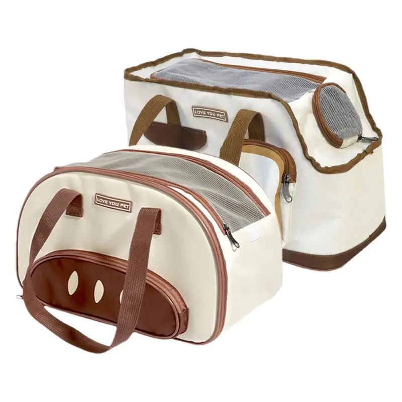 

Pet Carrying Bag Cat Dog Carrier Bread-Based Bag Handheld Or Shoulder Sturdy Well-Ventilated Easy Load Bag For Small Medium Cats