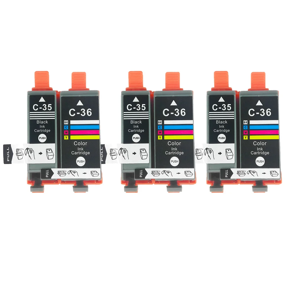 AITX C-35 36 Cartucce Compatibili Per Canon PGI-35 Nero E CLI-36 Colore, Con Stampante PIXMA TR150 IP110, IP100, MINI260, MINI320, Confezione Da 5 - Foto 4