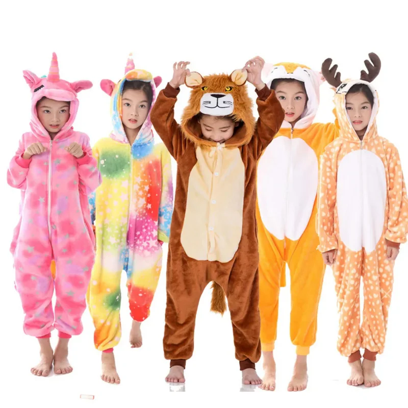 

Girls Clothes Kids Giraffe Unicorn Pajamas Cartoon Animal Pink Licorne Onesie Sleepers Boy Halloween Costume Jumpsuit