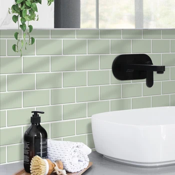 5-Piece 3D Subway Tile Wall Stickers 2