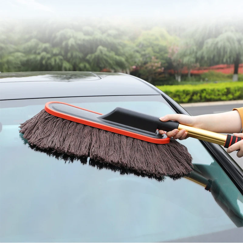 Universal Car Dust Artefatto Wipe Auto Brush Dust Duster Forniture Per La Pulizia Strumento Filo Di Cotone Morbido Autolavaggio Mop Accessori Auto