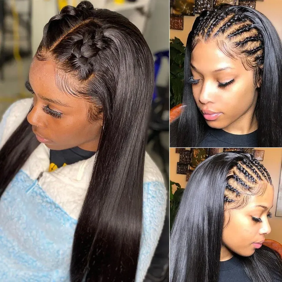 Choice 200 Density 13x4 13x6 Full Frontal 360 HD Transparent Lace 40 46 Inch Long Straight Closure Human Hair Pre plucked Wigs 3