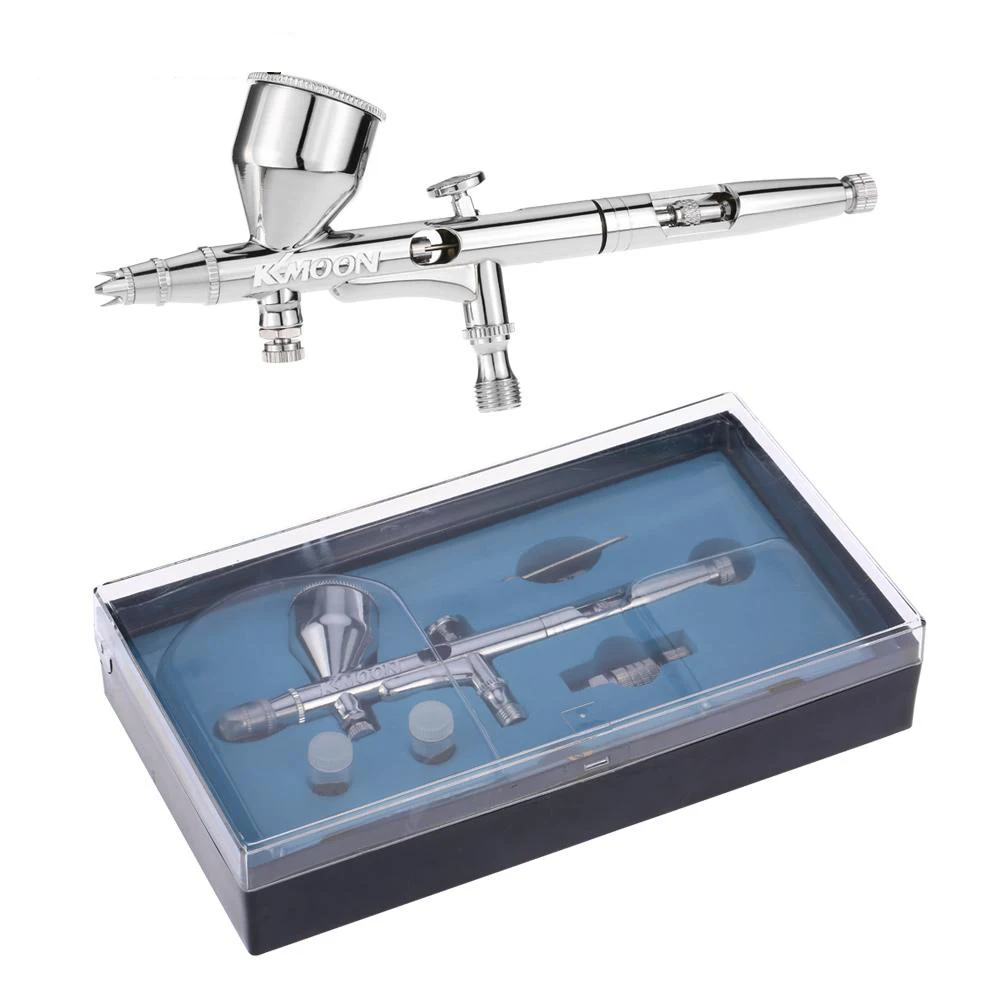 

Gravity Feed Dual-Action Airbrush Kit Set 0.2/0.3/0.5mm 9cc for Art Craft Paint Hobby Model Body Nail Air Brush