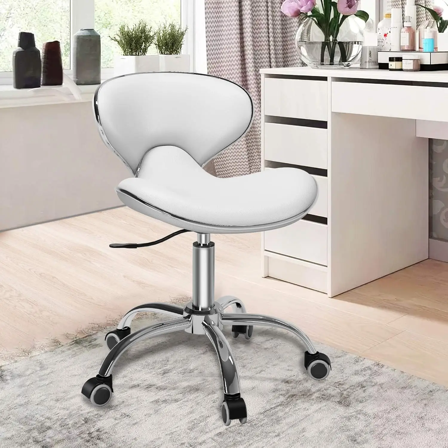 Drafting Spa Bar Medical Salon Tattoo Stool Chair with Wheels 360 Swivel Heavy Duty