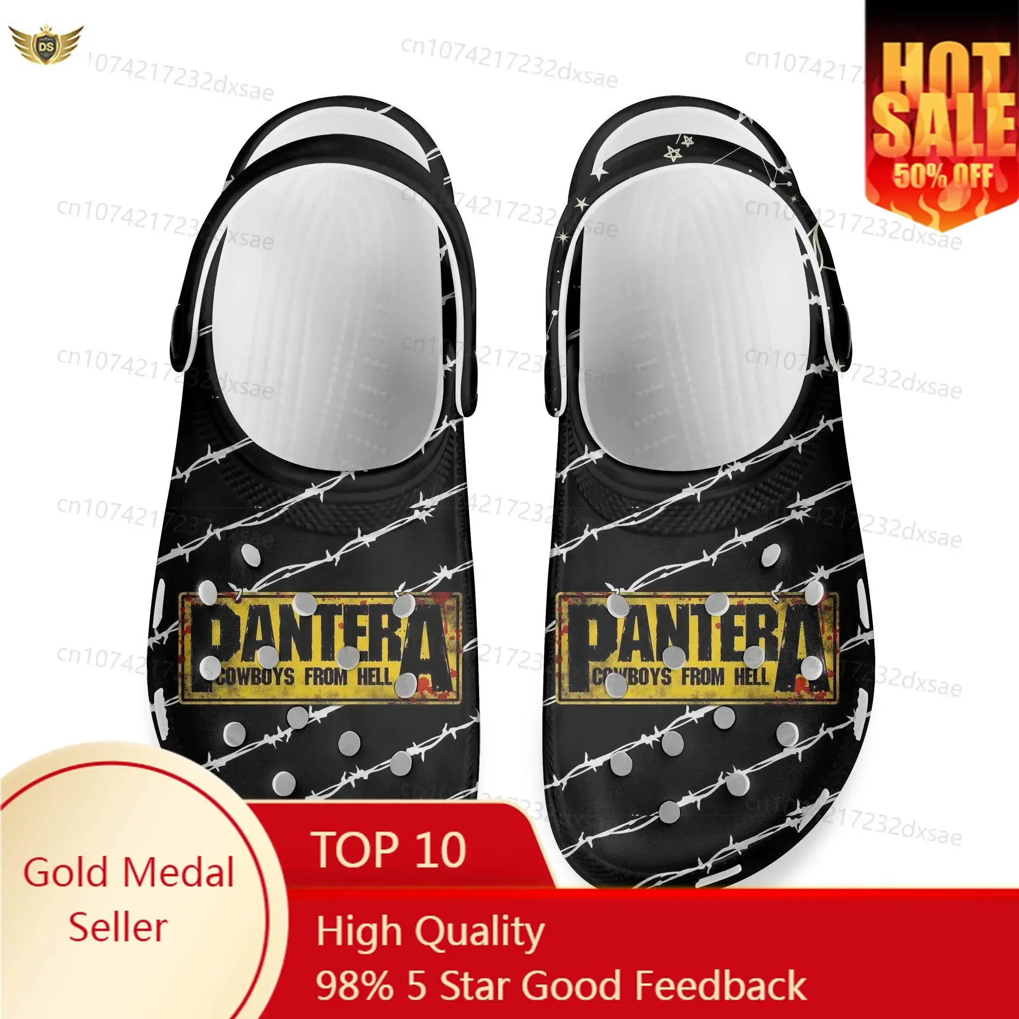 

Pantera Metal Band Pop Home Clogs Custom Water Shoes Men Womens Teenager Shoe Garden Clog Breathable Beach Hole Slippers