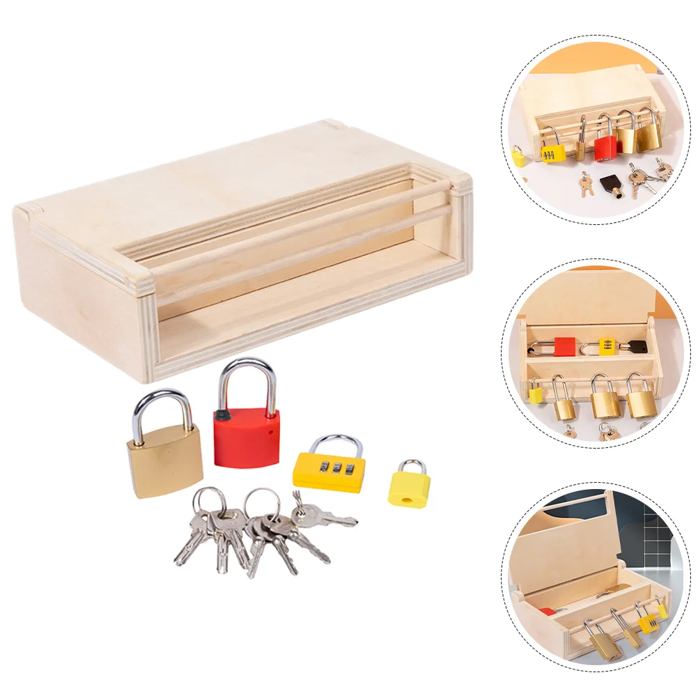 Montessori Lock Key Toy Set Early Education Box for Kids 1 3 Years Old Wooden Metal Safe Learning Tool Stimulates Creativity