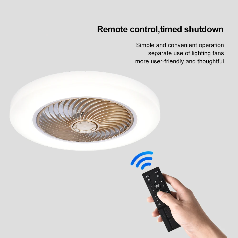 Smart Ceiling Fan Fans With Lights Remote Control Bedroom Decor Ventilator Lamp 50cm Air Invisible Blades Silent