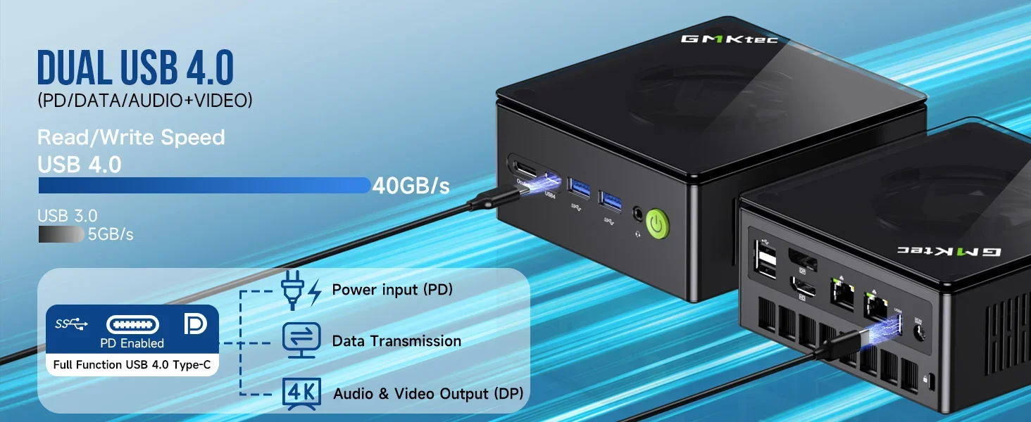 GMKtec K8 Plus AMD Ryzen 7 8845HS MINI PC Oculink Windows 11 Pro DDR5 M.2 2280 SSD WIFI6 BT5.2 Desktop Mini PC Gamer Computer