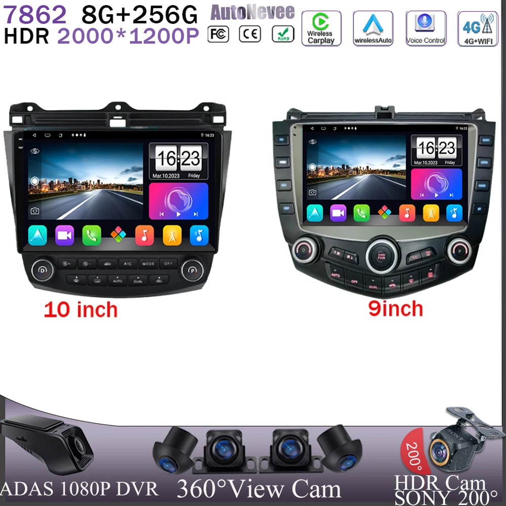 

Android 13 For Honda Accord 7 2003-2008 QLED 5G Wifi Car Carplay Radio DVD HDR GPS Navigation BT 7862 CPU Multimedia Player