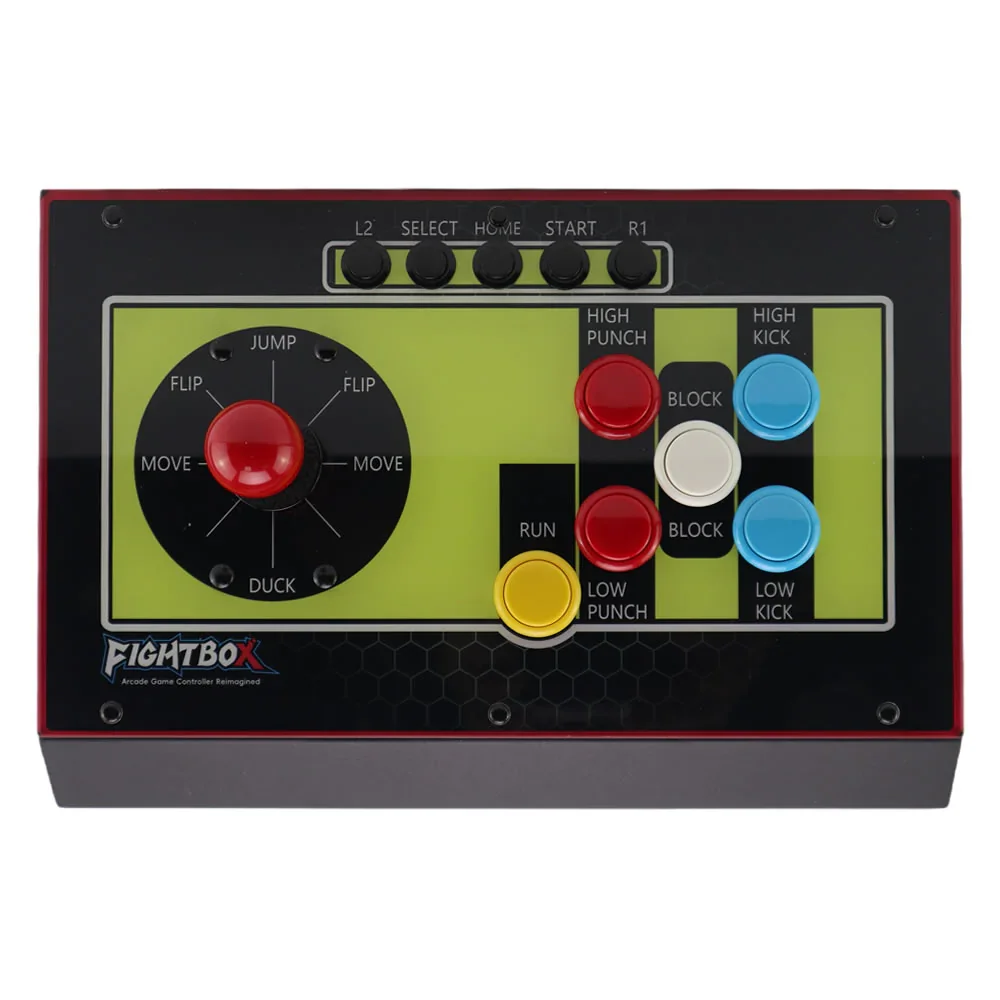 FightBox R8-J 히트박스 스타일 산와 버튼 및 8방향 조이스틱 아케이드 게임 컨트롤러 RP2040 고급 보드 내장 PC/PS4/스위치용