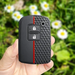 Soft Silicone Protective Car Key Case for 2-Button Remote Keychain (2btns black new)