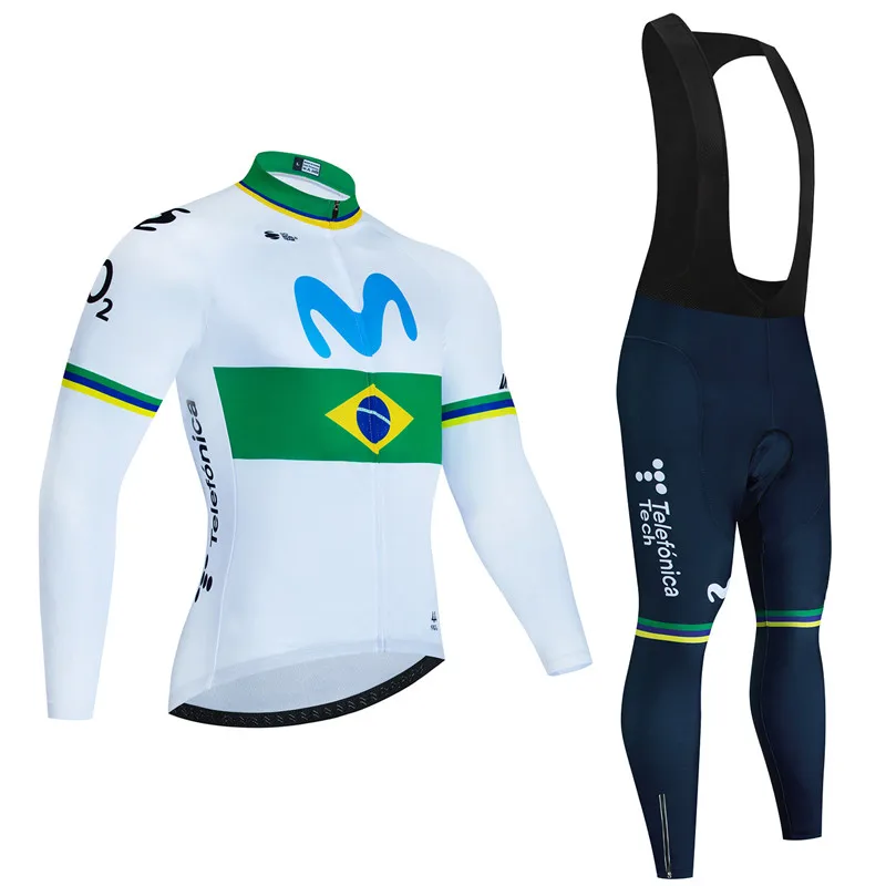 Movistar Autumn Cycling Jersey Set Ropa Ciclismo Spring Man Long Sleeve Bicycle Clothing MTB Jersey Bicicleta Maillot Culotte 6
