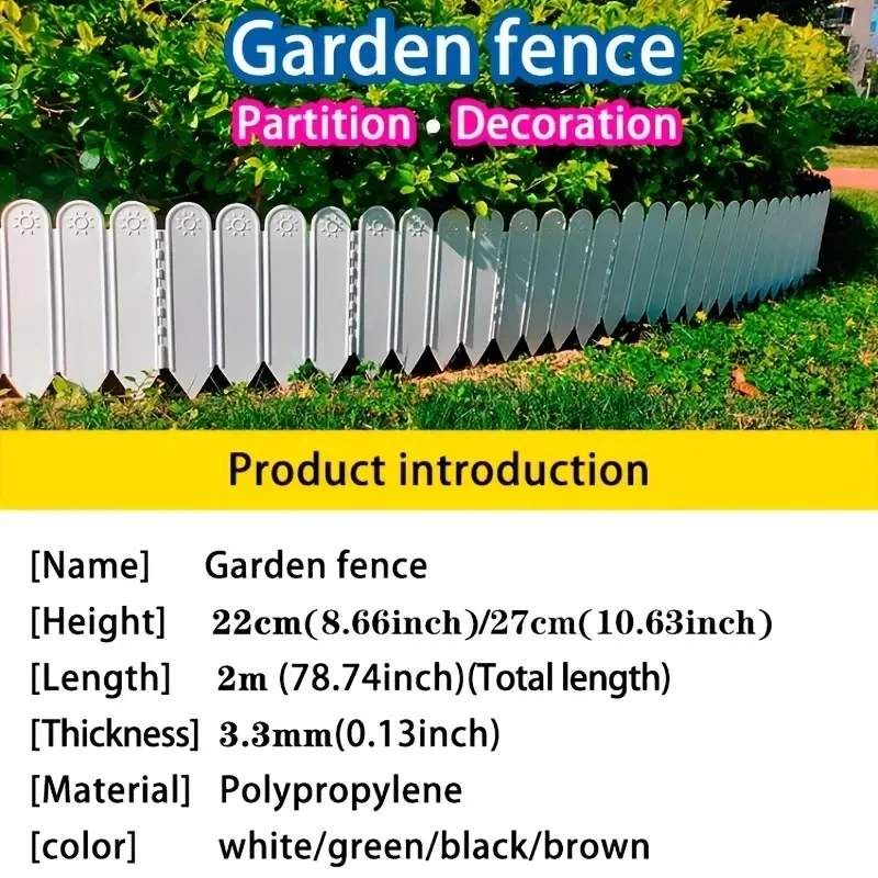 10pcs Garden Decorative Fences Transform Your Outdoor Space with Plastic Fences for Yard Flowerbed Fairy Garden