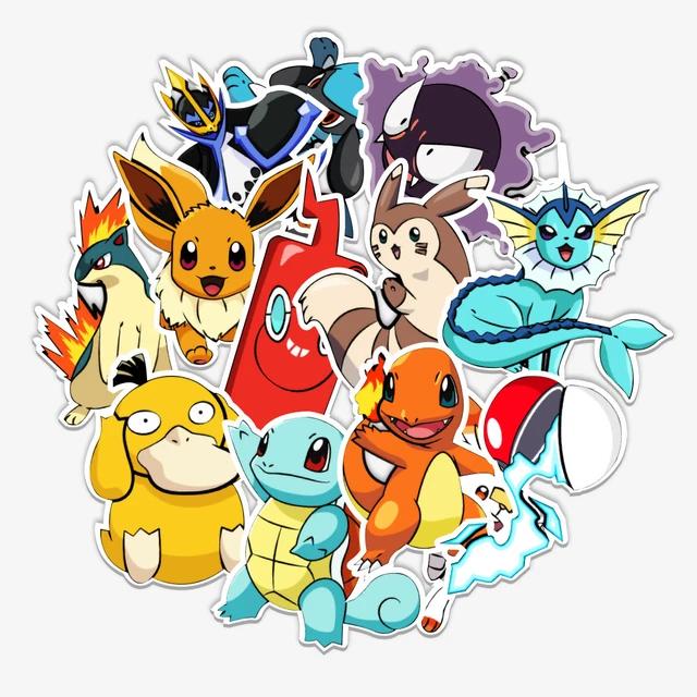 Generic autocollants Pokemon, étiquette mignonne, dessin animé