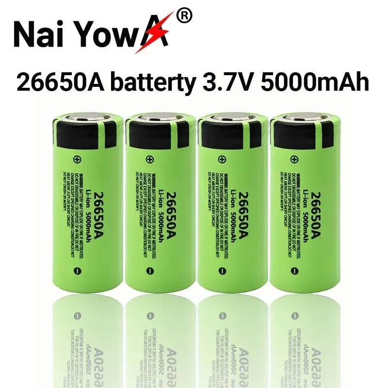 

Original 26650A 3.7V 5000mAh Battery High Capacity 26650 20A Power Battery Lithium Ion Rechargeable Battery for Toy Flashlight