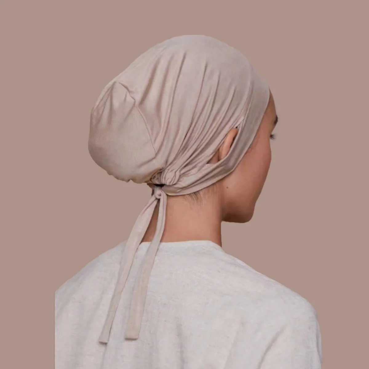 Jersey Drawstring Muslim Women Under Hijab Cap With Ear Hole Inner Hijab Cap Round Forehead Underscarf Bonnet Femme Musulman muslim headwear head scarf hijab headscarf hijab hats female head wraps