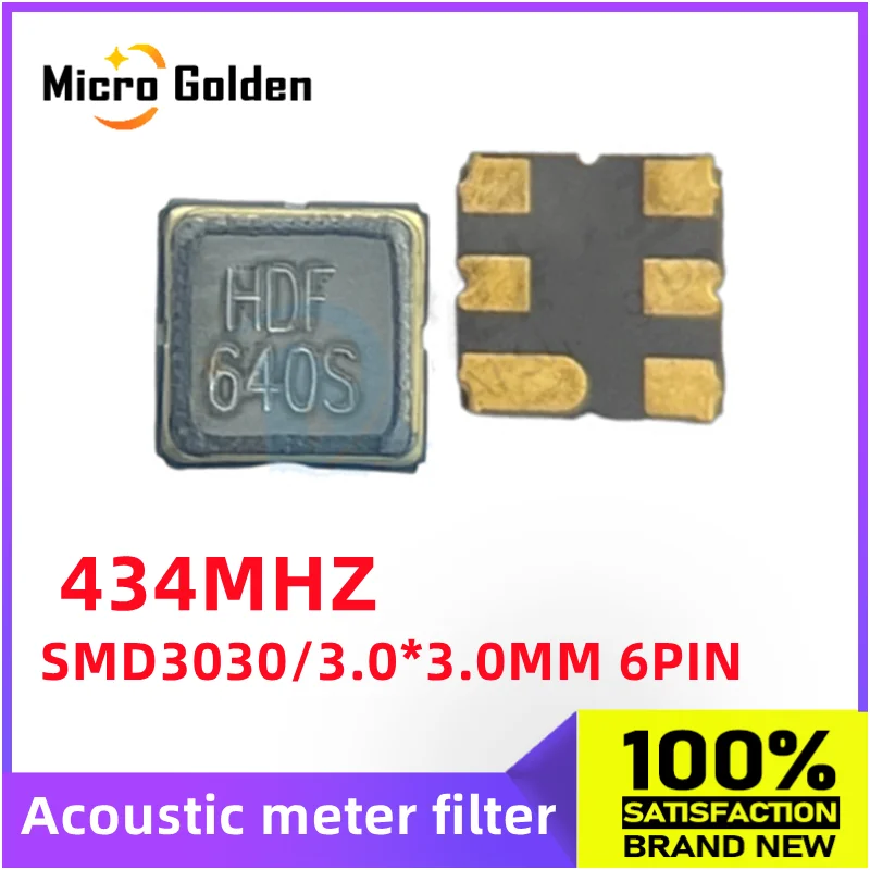(5pcs) 434MHZ HDF434A1 HDF640S SMD SAW Filter Acoustic meter filter 3.0*3.0MM 6PIN 434M 434mhz Sound Crystal oscillator D434A