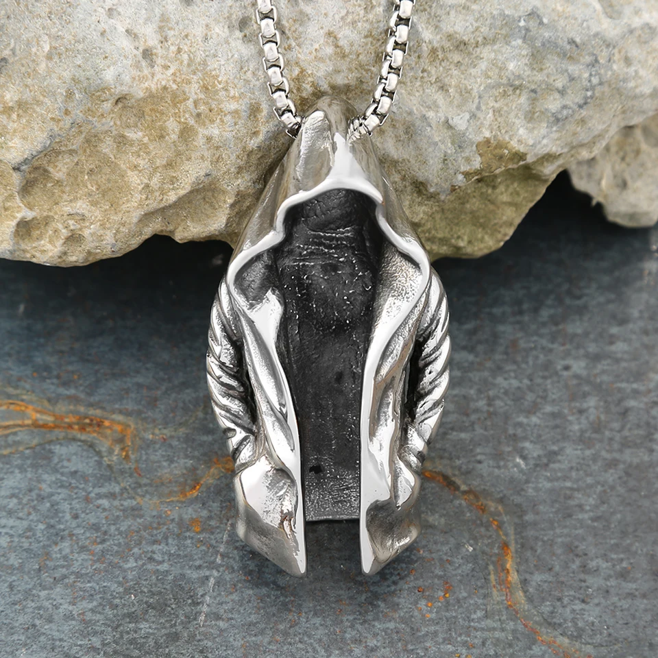 Collana Uomo Con Ciondolo Ascia In Acciaio Inox – Vintage Hip Hop, Catena 55 Cm, Regalo