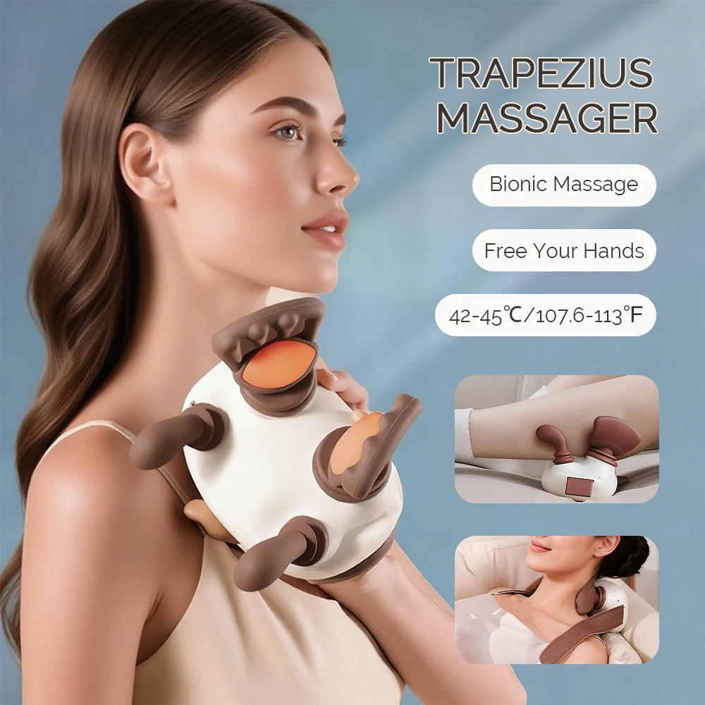 4D Neck Shoulder Massager Bionic Deep Tissue Kneading Massager Muscles Massage Shawl Relax Neck Waist Leg Body