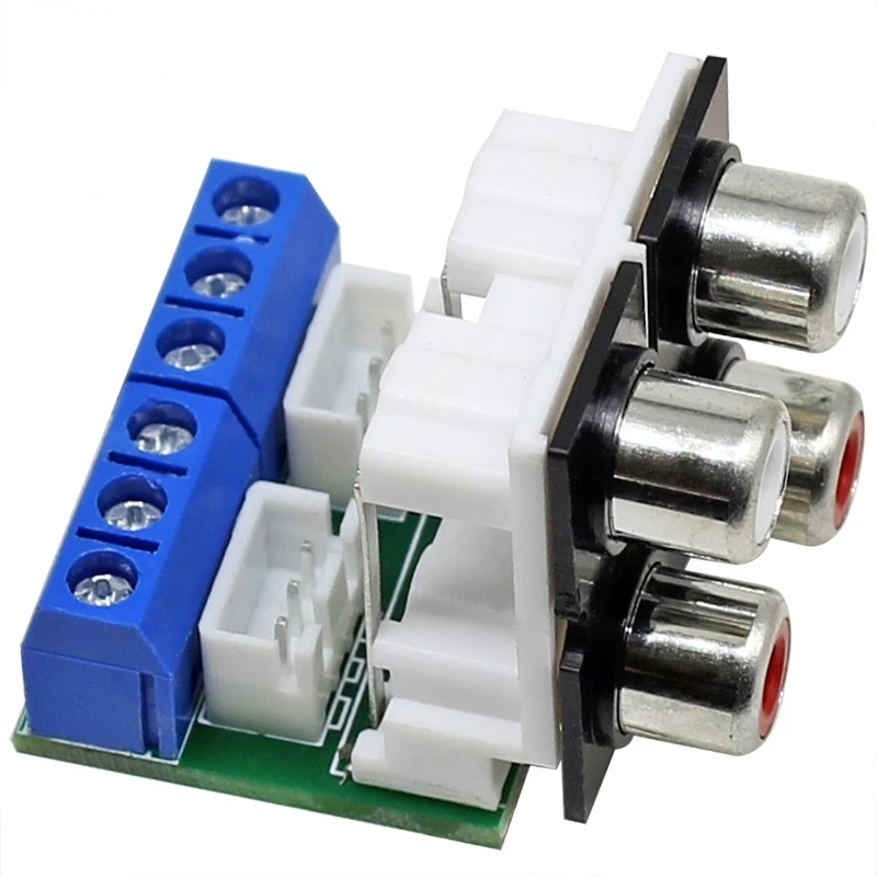 1 pcs RCA 어댑터 터미널 블록 4 비트 로터스 시트 입력 XH2.54-3P 출력 DIY 홈 시어터 앰프 오디오 수정