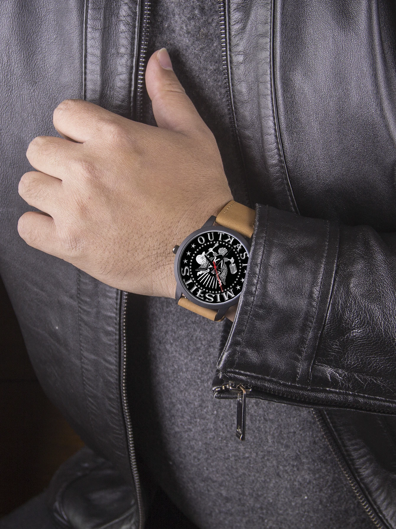 1pcs Customizable Patterns Dazzling Cool Design Printing Dial Fashionable Leisure Souvenir Gifts  Men's Quartz Wrist Watch