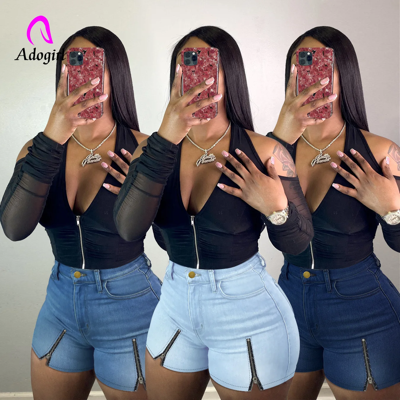 Denim Women Mini Shorts Zipper Patchwork High Waist Hot Pants 2022 Summer Chic Workout Activewear Sexy Night Club Party Bottoms 2022 new 1gb 8gb h 265 media player q96 mini plus smart tv box android 10 1 amlogic s905l quad core 2 4g wifi 4k set top box