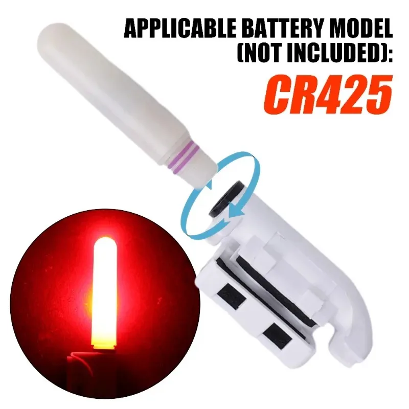 1/3Pcs Fishing Rod Tip Lightstick LED Fluorescent Light Bite Alarm Use 425  Battery Removable Waterproof Red/Green/Blasting Flash - AliExpress