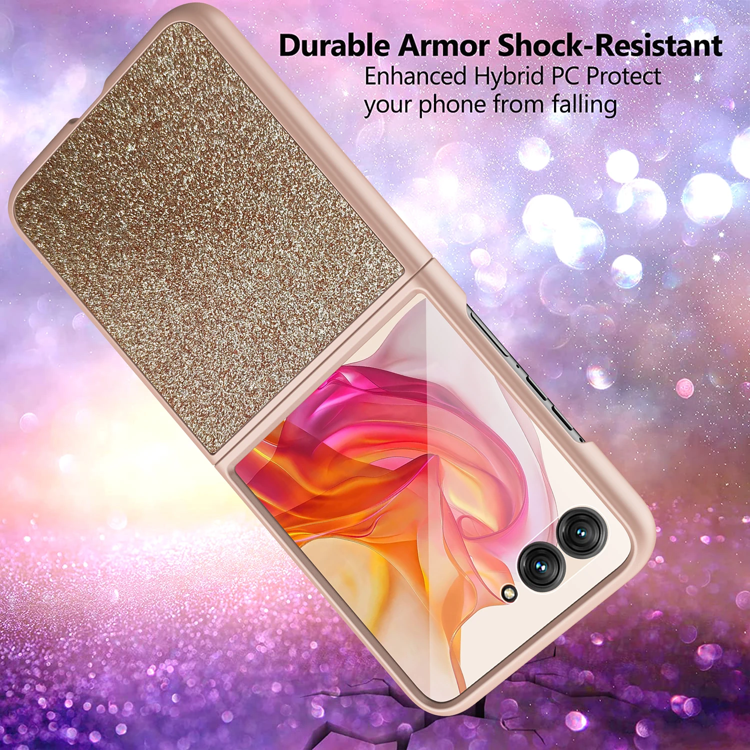 Luxurious Bling Glitter Shockproof Case with Mirror Film