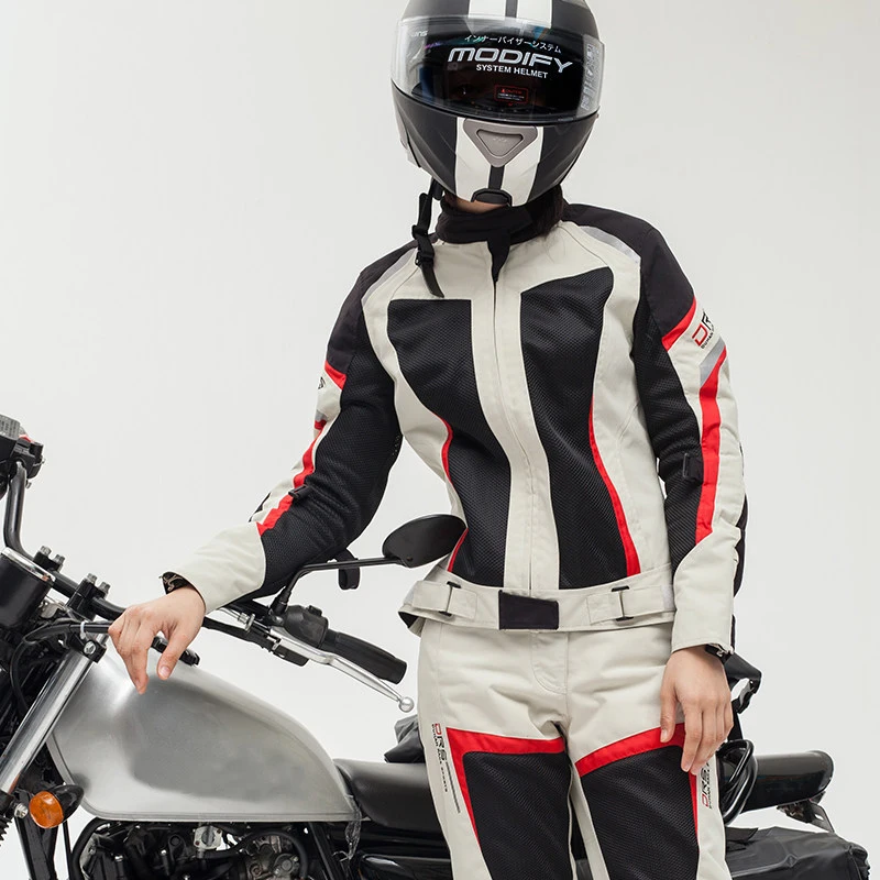 DUHAN Female Motorcycle Jackets Lady Pants Clothes Motorbike Jacket Trousers With CE Protective gear racing jackets