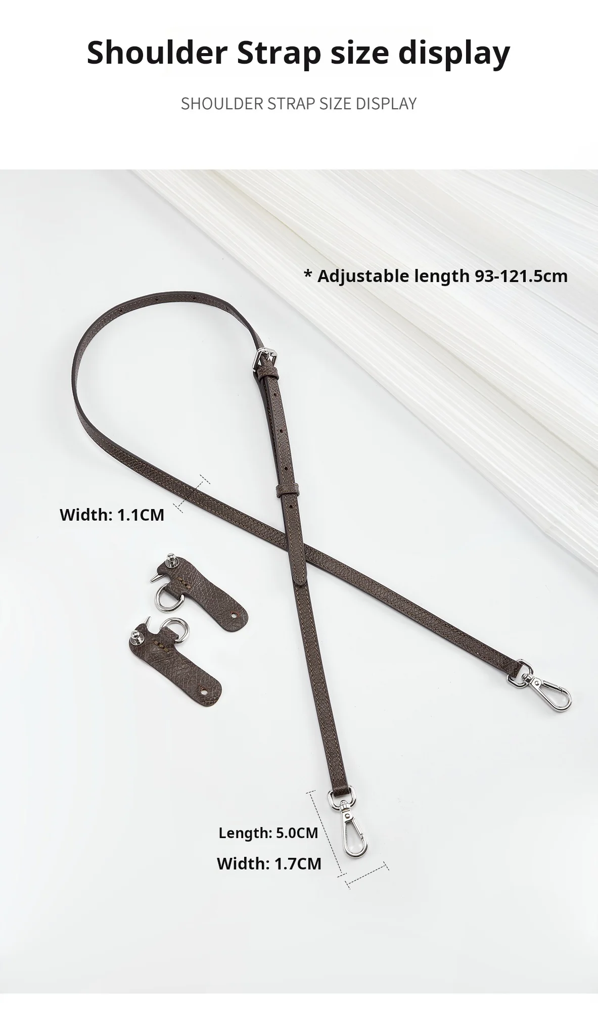 Umhängetasche aus Rindsleder, Schultergurt, passend für Longchamp Terra Mini, Ersatz ohne Stanzen, Modifikationszubehör – Detail 11
