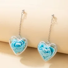  VIVILADY  Summer Acrylic Resin Rose Star Heart-shaped Dangle Earrings Jewelry For Women Fashion Simple Cute Party Gift Wholesale 