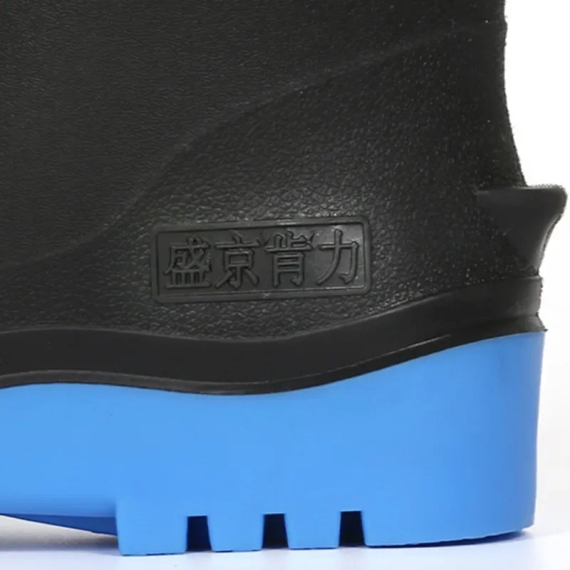 SP2 Men's Winter High Boots with Fleece Lining,Waterproof NonSlip Rain Boots Labor Protection Fishing Footwear,