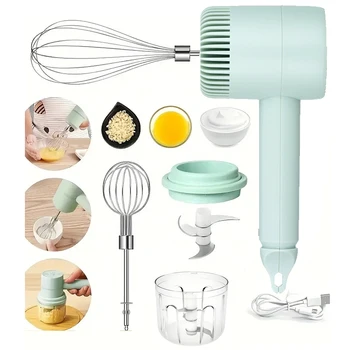 1pc Egg Beater Automatic Cake Baking, USB Rechargeable HandheldEgg Beater For Whizzing, Stirring, And Beating Cream, Electric Ga 1