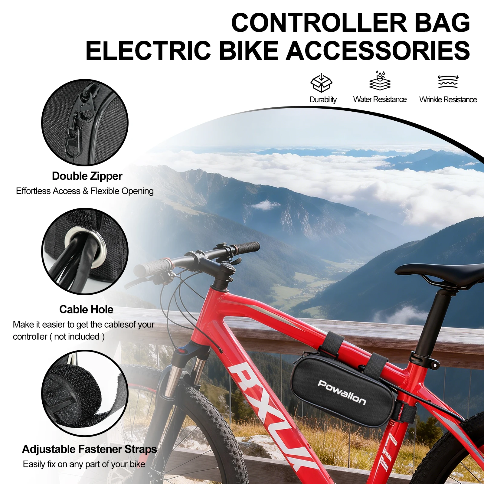 Durable Waterproof E-Bike Controller Bag with Independent Pocket for Commuting and Long-Distance Riding