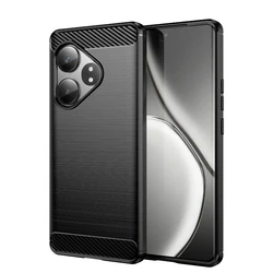 Shockproof Silicone Brushed TPU Protective Phone Case - Enhanced Bumper Guard for Realme GT 6T (Black)