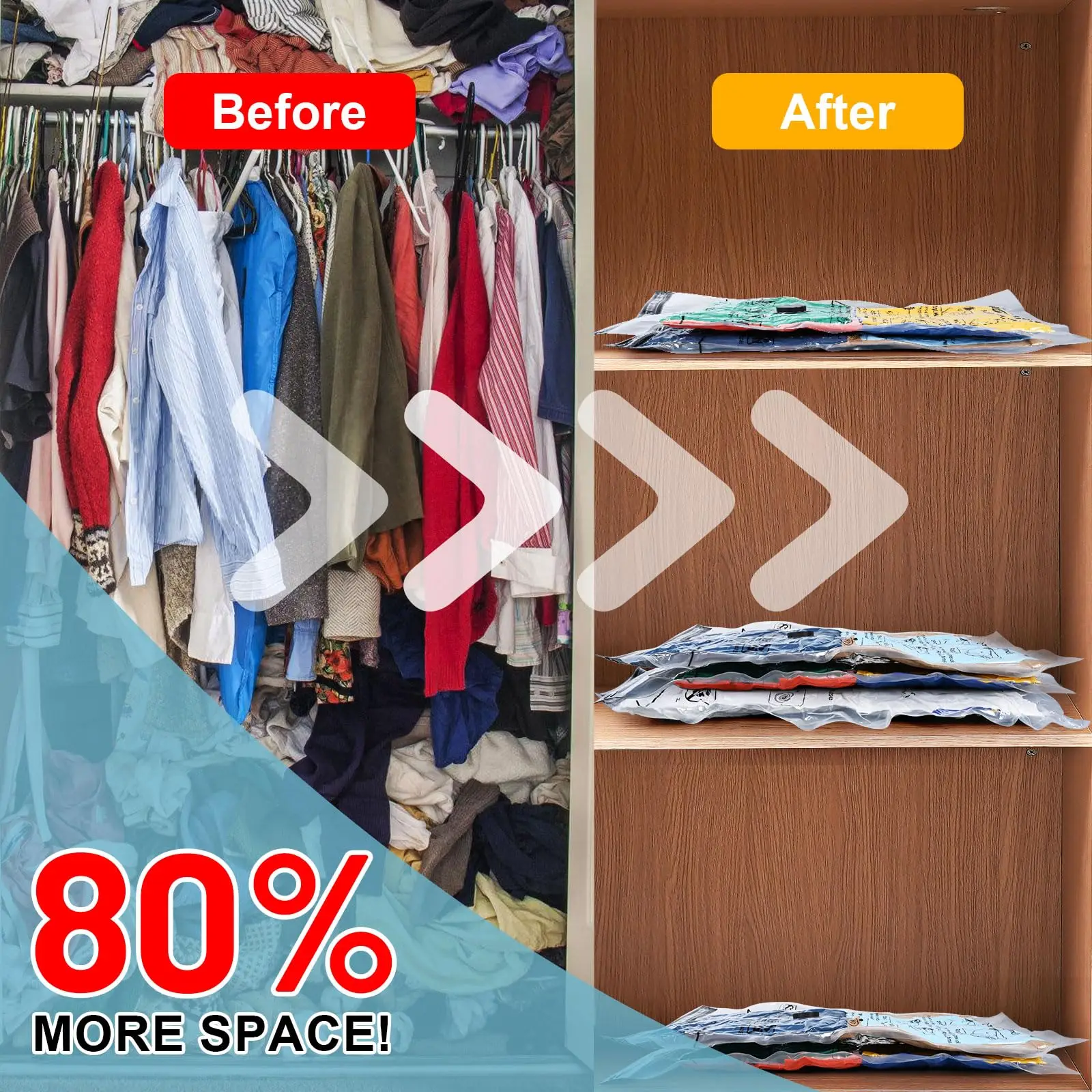 Vacuum Storage Bags Seal Bag for Comforters, Clothes, Bedding Organiser Blanket, Pillow, Duvet, Travel, Home Organizer 3