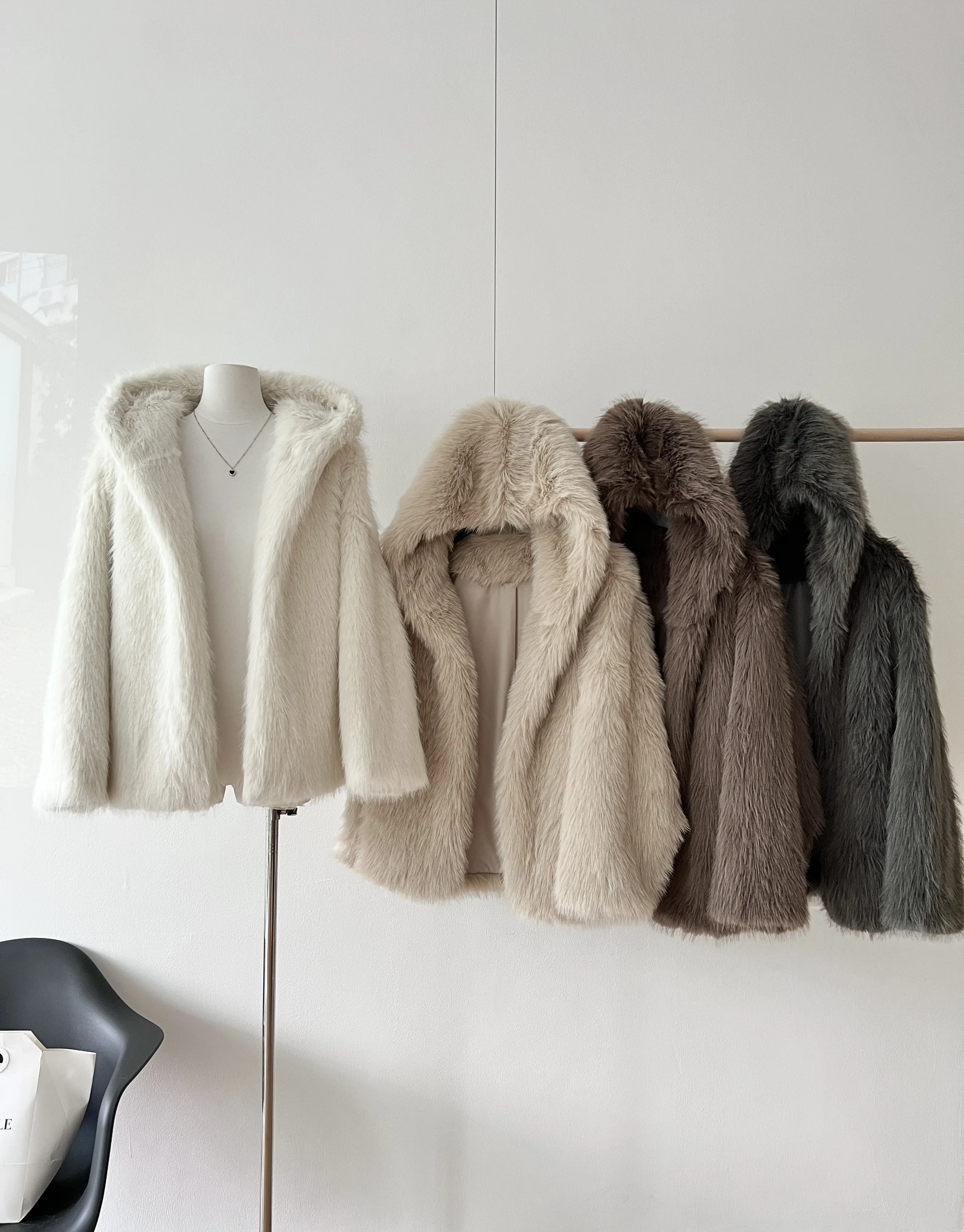 Women Autumn Winter Faux Fur Fox Coats