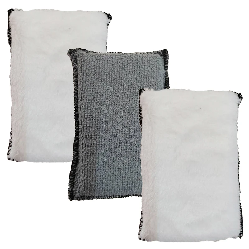 1PC/3PCS Double Side Car Interior Scrubbing Sponge for Leather Interior Car Wash Pad No Scratch Car Microfiber Scrubbing Sponge