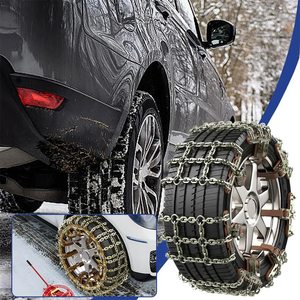 Car Tire Snow Chains Auto Tire Anti-skid Chain Snow Mud Sand Metal Anti-skid Chain 165-265mmm for Car SUV Tires N K7T0