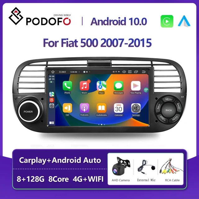 Podofo 7'' Android Car Radio Stereo For Fiat 500 2007-2015 Gps