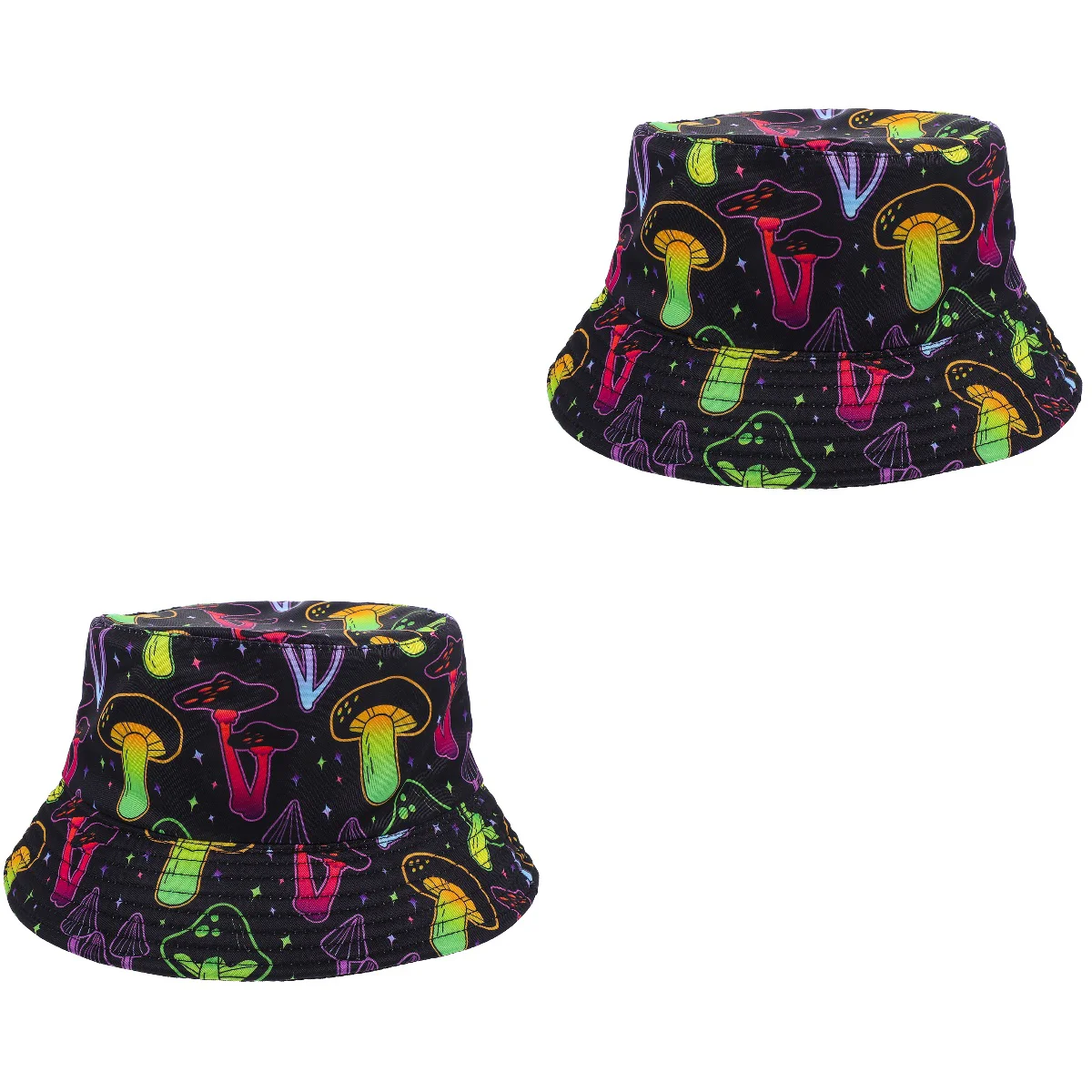 

2pcs Mushroom Decor Bucket Hat Outdoor Fisherman Hat Summer Bucket Hat for Women
