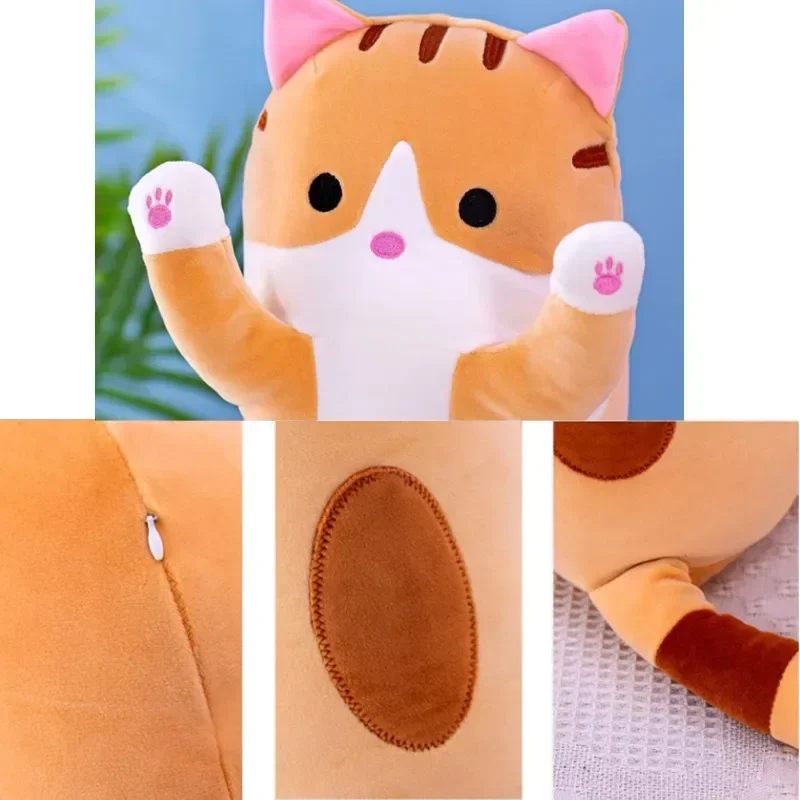Long Cat Plush Body Pillow Creative Cute Animal Stuffed Cushion Soft Sofa Decorative 5